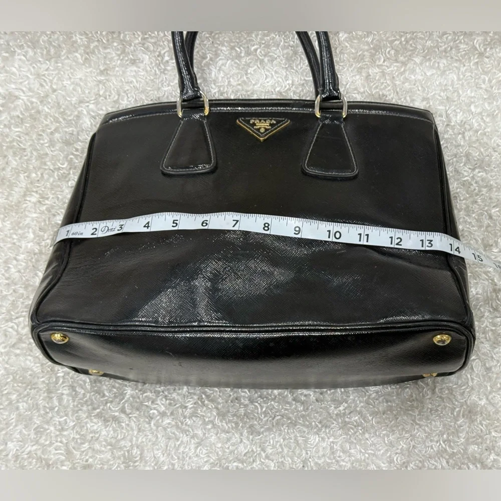 Prada Black Saffiano Patent Leather Parabole Tote - Picture 9 of 16